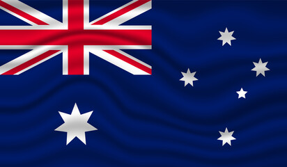 Australia National Flag vector design. Australia flag 3D waving background vector illustration