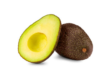Cutaway hass avocado isolated