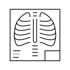 x-ray radiology line icon vector illustration flat