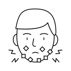 injury face after shave line icon vector illustration