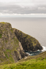 Panorama irlandese con scogliere e oceano