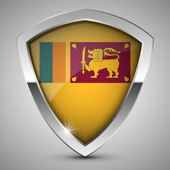 EPS10 Vector Patriotic shield with flag of SriLanka.