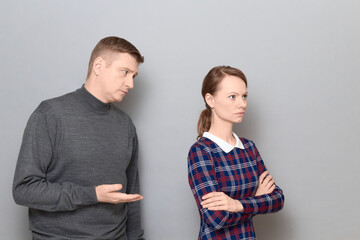 Portrait of couple during conversation, relationship concept