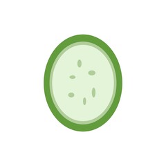 Cucumber Slices on the white background. Vector illustration.