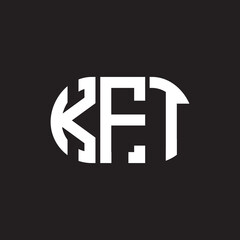 KFT letter logo design on black background. KFT creative initials letter logo concept. KFT letter design.