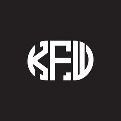 KFW letter logo design on black background. KFW creative initials letter logo concept. KFW letter design.