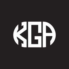 KGA letter logo design on black background. KGA creative initials letter logo concept. KGA letter design.