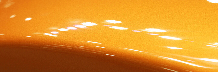 Reflection of the front bonnet of supercar.