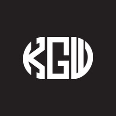 KGW letter logo design on black background. KGW creative initials letter logo concept. KGW letter design.