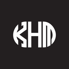 KHM letter logo design on black background. KHM creative initials letter logo concept. KHM letter design.