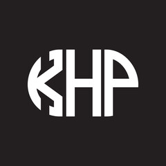KHP letter logo design on black background. KHP creative initials letter logo concept. KHP letter design.