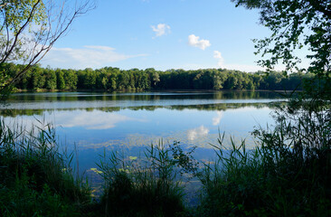 Fototapeta premium Lauinginer See or Lake Lauingen in Bavaria, Germany 