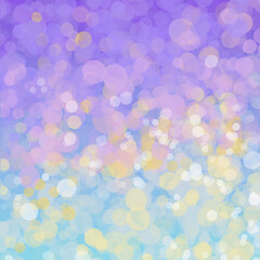 Background for web and social media posts with purples, pinks, and blues sparkling happy floating circle baubles