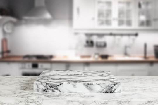 Marble table of free space and home interior. 