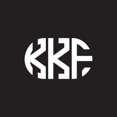 KKF letter logo design on black background. KKF creative initials letter logo concept. KKF letter design.