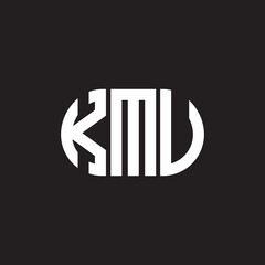 KMU letter logo design on black background. KMU creative initials letter logo concept. KMU letter design.