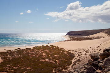 View to the south over the bay Risco del Paso on Fuerteventura