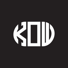 KOW letter logo design on black background. KOW creative initials letter logo concept. KOW letter design.