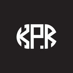 Fototapeta premium KPR letter logo design on black background. KPR creative initials letter logo concept. KPR letter design.