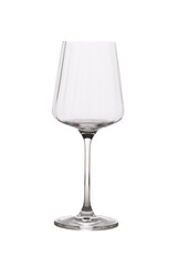 Glass wine glass isolated on white background.
