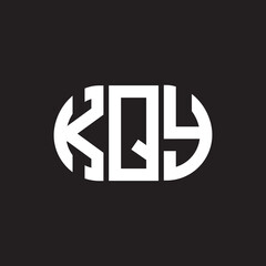 KQY letter logo design on black background. KQY creative initials letter logo concept. KQY letter design.