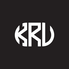 KRU letter logo design on black background. KRU creative initials letter logo concept. KRU letter design.