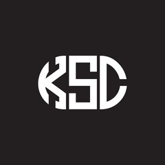 KSC letter logo design on black background. KSC creative initials letter logo concept. KSC letter design.