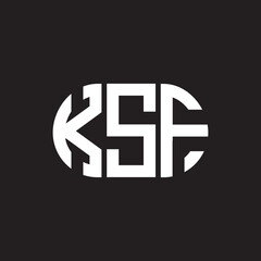 KSF letter logo design on black background. KSF creative initials letter logo concept. KSF letter design.