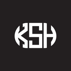 KSH letter logo design on black background. KSH creative initials letter logo concept. KSH letter design.
