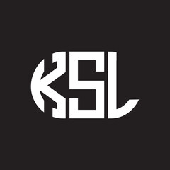 KSL letter logo design on black background. KSL creative initials letter logo concept. KSL letter design.