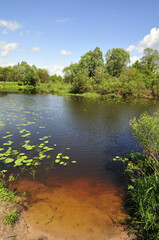 Beautiful and calm river on a sunny day