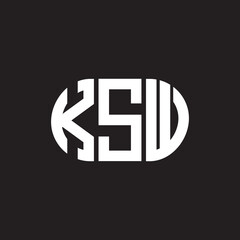 KSW letter logo design on black background. KSW creative initials letter logo concept. KSW letter design.
