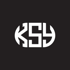 KSY letter logo design on black background. KSY creative initials letter logo concept. KSY letter design.