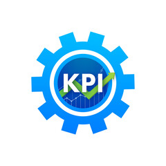 KPI Key Performance Indicator. Measurement, Optimization, Strategy. Vector illustration