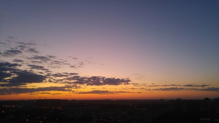 sunset over the city