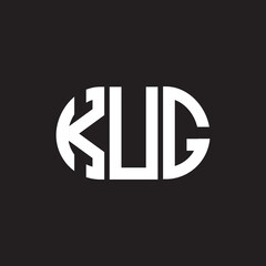 KUG letter logo design on black background. KUG creative initials letter logo concept. KUG letter design.