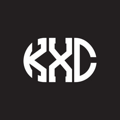 KXC letter logo design on black background. KXC creative initials letter logo concept. KXC letter design.