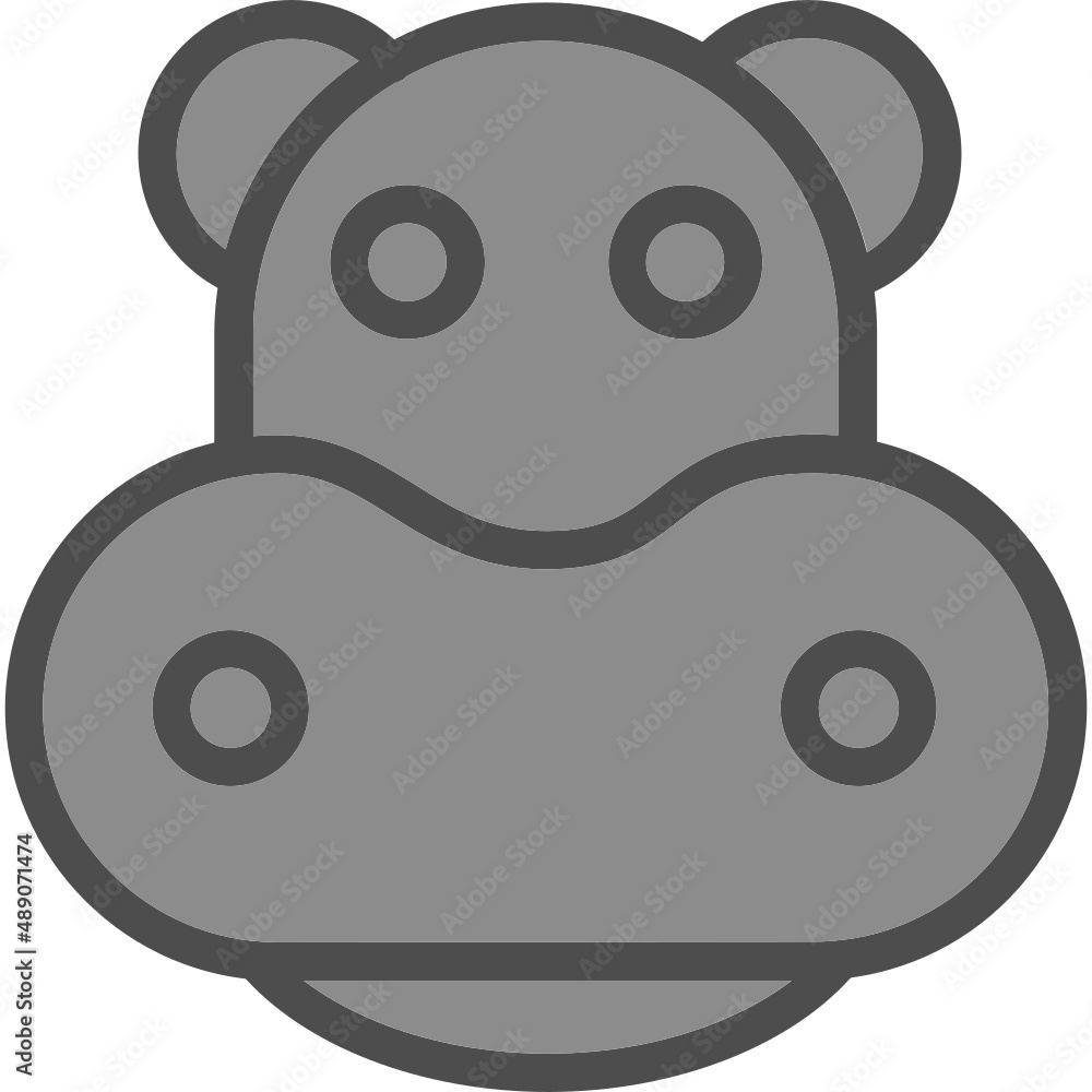 Wall mural Hippo Icon