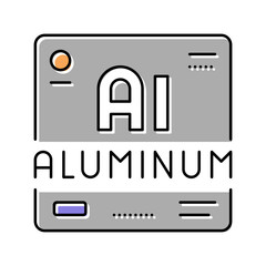 aluminium chemical material color icon vector illustration