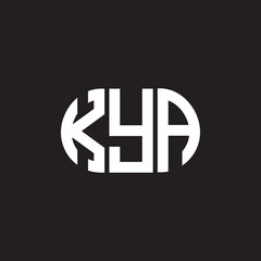 KYA letter logo design on black background. KYA creative initials letter logo concept. KYA letter design.