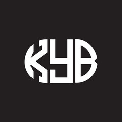 Obraz premium KYB letter logo design on black background. KYB creative initials letter logo concept. KYB letter design.