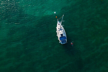 yacht on the water, sea, boat