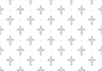 Obraz premium Flower geometric pattern. Seamless vector background. White and gray ornament.