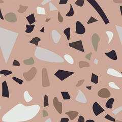 Terrazzo flooring vector seamless pattern. Graphic modern pattern.  Vector illustration.