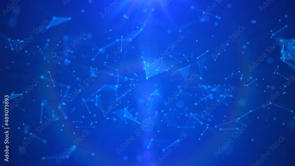 Poster animated background. movements around circle of big bang. pattern of glowing neon connecting lines, 