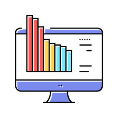 online market monitoring color icon vector illustration