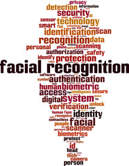 Obraz premium facial recognition word cloud