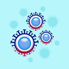 Vector of Coronavirus 2019-nCoV and Virus background with disease cells.COVID-19 Corona virus outbreaking and Pandemic medical health risk concept.Vector illustration eps 10