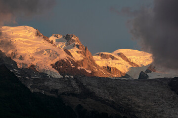 Mont Blanc at sunset. Alps.