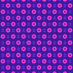 Obraz na płótnie Canvas Fun Geometric Seamless Pattern in dark blue and pink. Cool abstract design for fashion fabrics, home decor, kid’s clothes, backgrounds, cards and templates, scrapbooking, etc. Vector illustration
